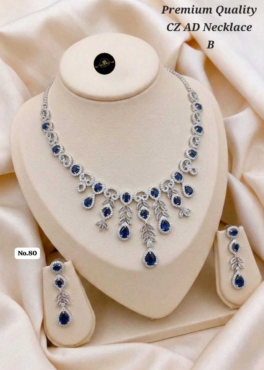Ynf Brass KESH127 042 Womens Jewellery Wholesale AD Diamond Necklace Manufacturer - Jewellery Export