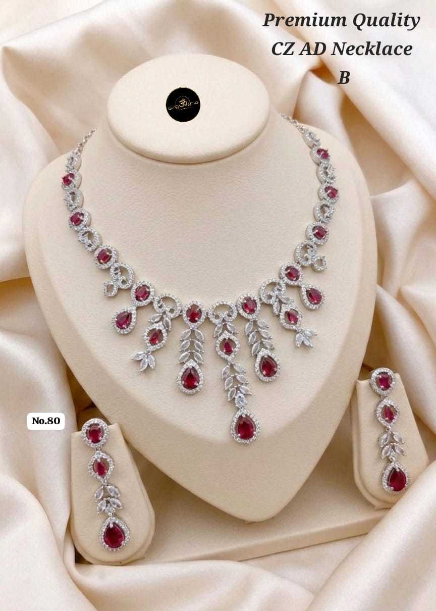 Ynf Brass KESH127 042 Womens Jewellery Wholesale AD Diamond Necklace Manufacturer - Jewellery Export