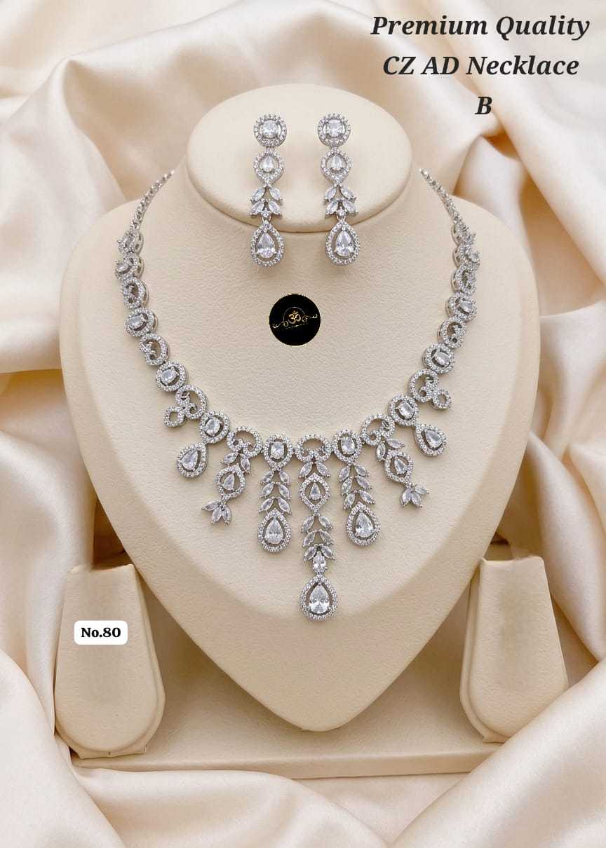 Ynf Brass KESH127 042 Womens Jewellery Wholesale AD Diamond Necklace Manufacturer - Jewellery Export
