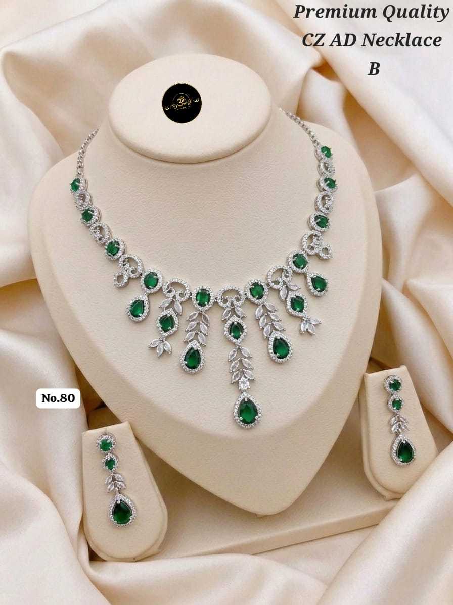 Ynf Brass KESH127 042 Womens Jewellery Wholesale AD Diamond Necklace Manufacturer - Jewellery Export