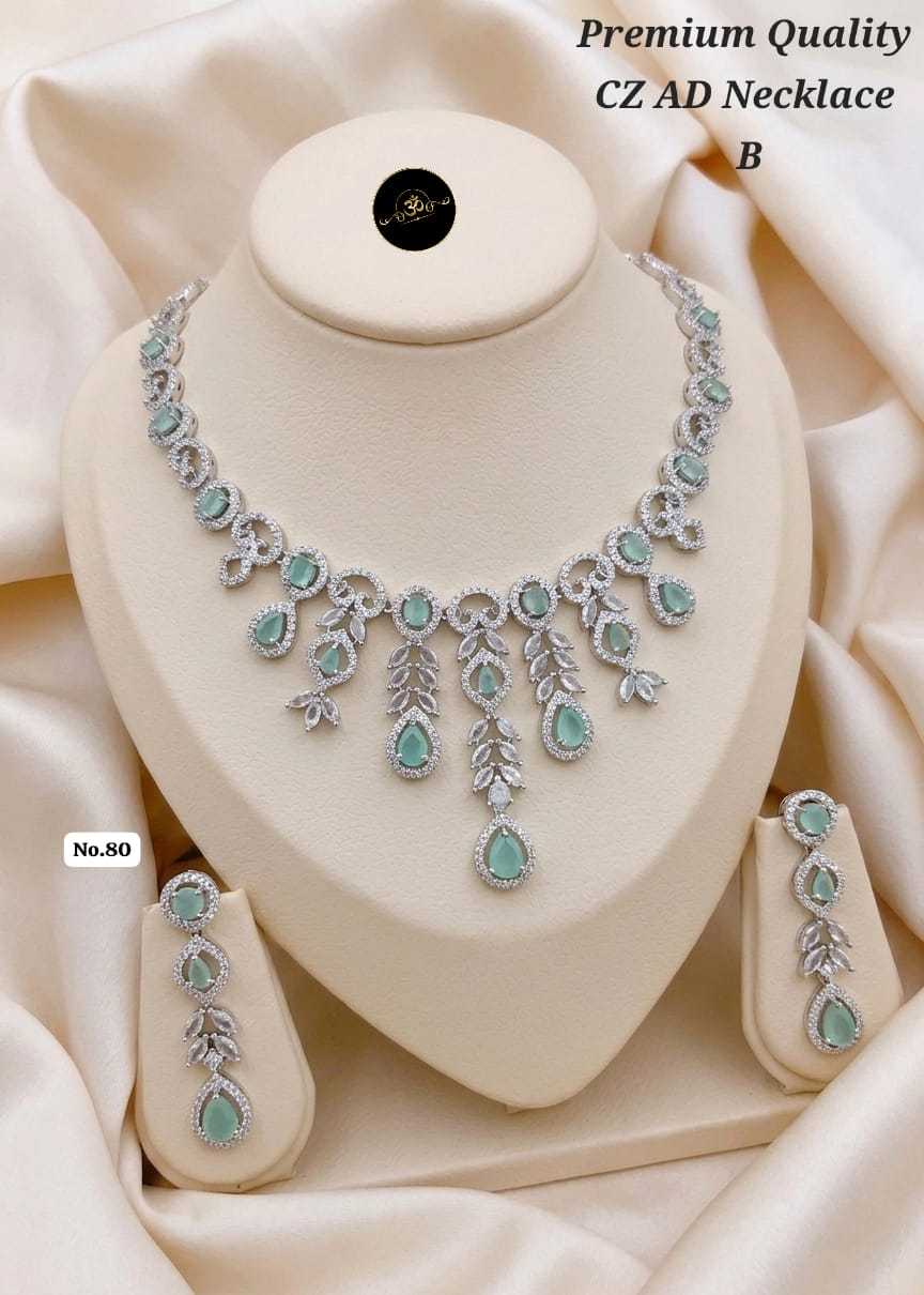Ynf Brass KESH127 042 Womens Jewellery Wholesale AD Diamond Necklace Manufacturer - Jewellery Export