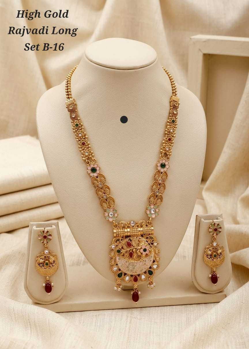 Ynf Brass KESH193 244 Womens Jewellery Wholesale Necklaces Set Golden Necklace Set Party Wear Jewelry Manufacturer - Jewellery Export
