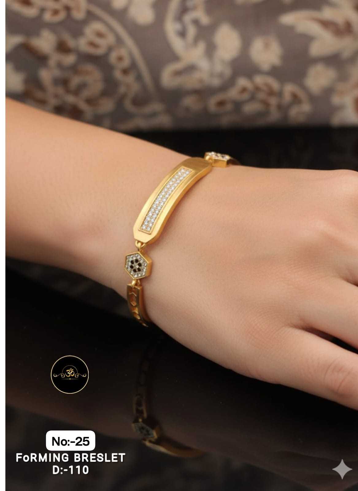 Ynf Brass RIN113 023 Womens Jewellery Wholesale AD Diamond Bracelet Brass Gold Bracelets Manufacturer - Jewellery Export