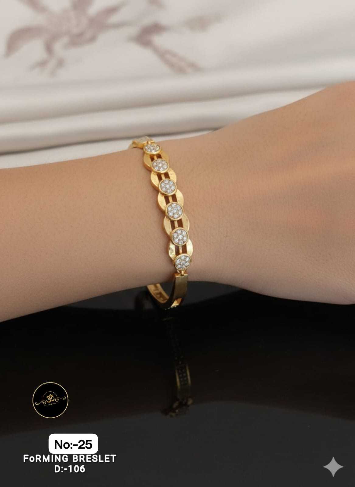 Ynf Brass RIN113 023 Womens Jewellery Wholesale AD Diamond Bracelet Brass Gold Bracelets Manufacturer - Jewellery Export