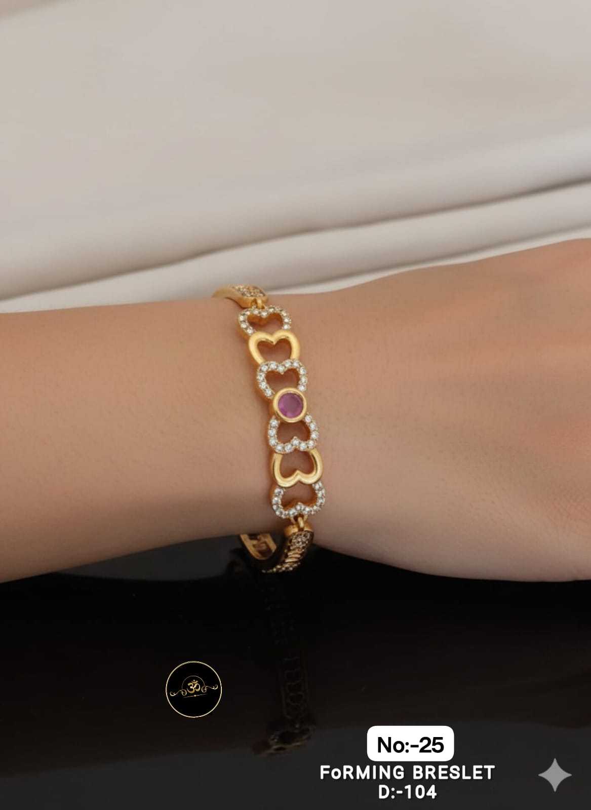 Ynf Brass RIN113 023 Womens Jewellery Wholesale AD Diamond Bracelet Brass Gold Bracelets Manufacturer - Jewellery Export