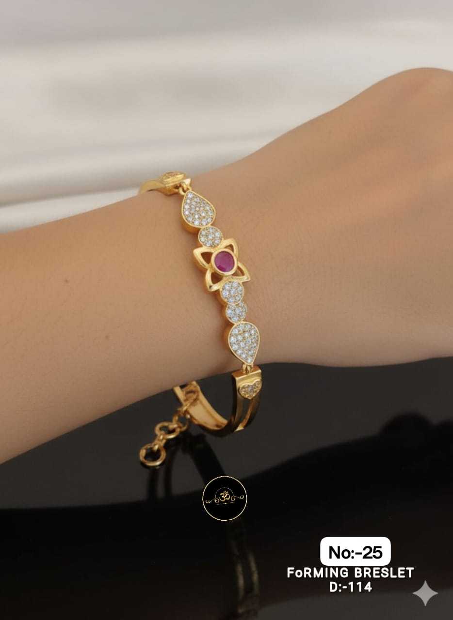 Ynf Brass RIN113 023 Womens Jewellery Wholesale AD Diamond Bracelet Brass Gold Bracelets Manufacturer - Jewellery Export