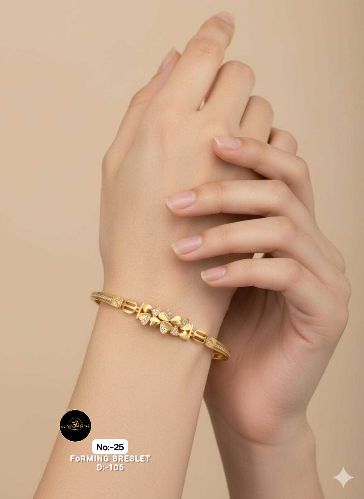 Ynf Brass RIN113 023 Womens Jewellery Wholesale AD Diamond Bracelet Brass Gold Bracelets Manufacturer - Jewellery Export