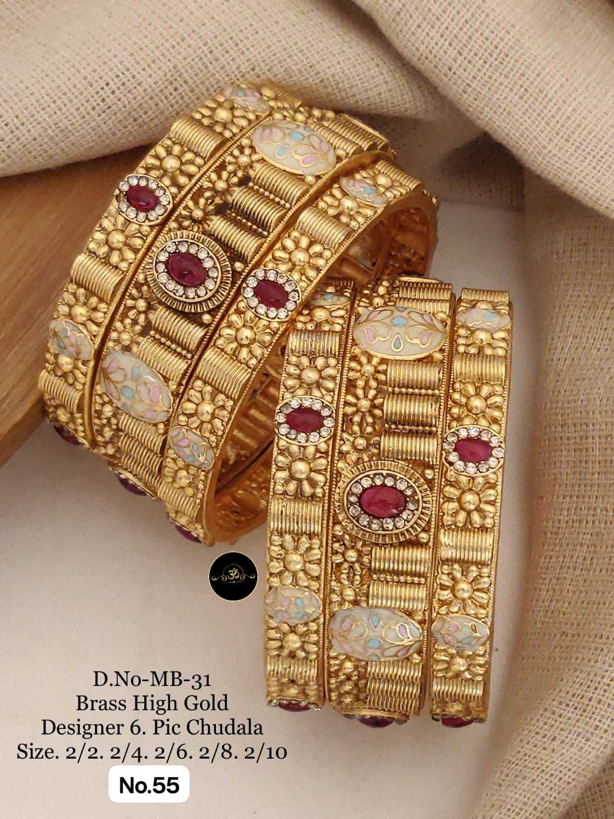 Ynf Brass RIN234 005 Womens Jewellery Wholesale Brass Gold Bangles Manufacturer - Jewellery Export