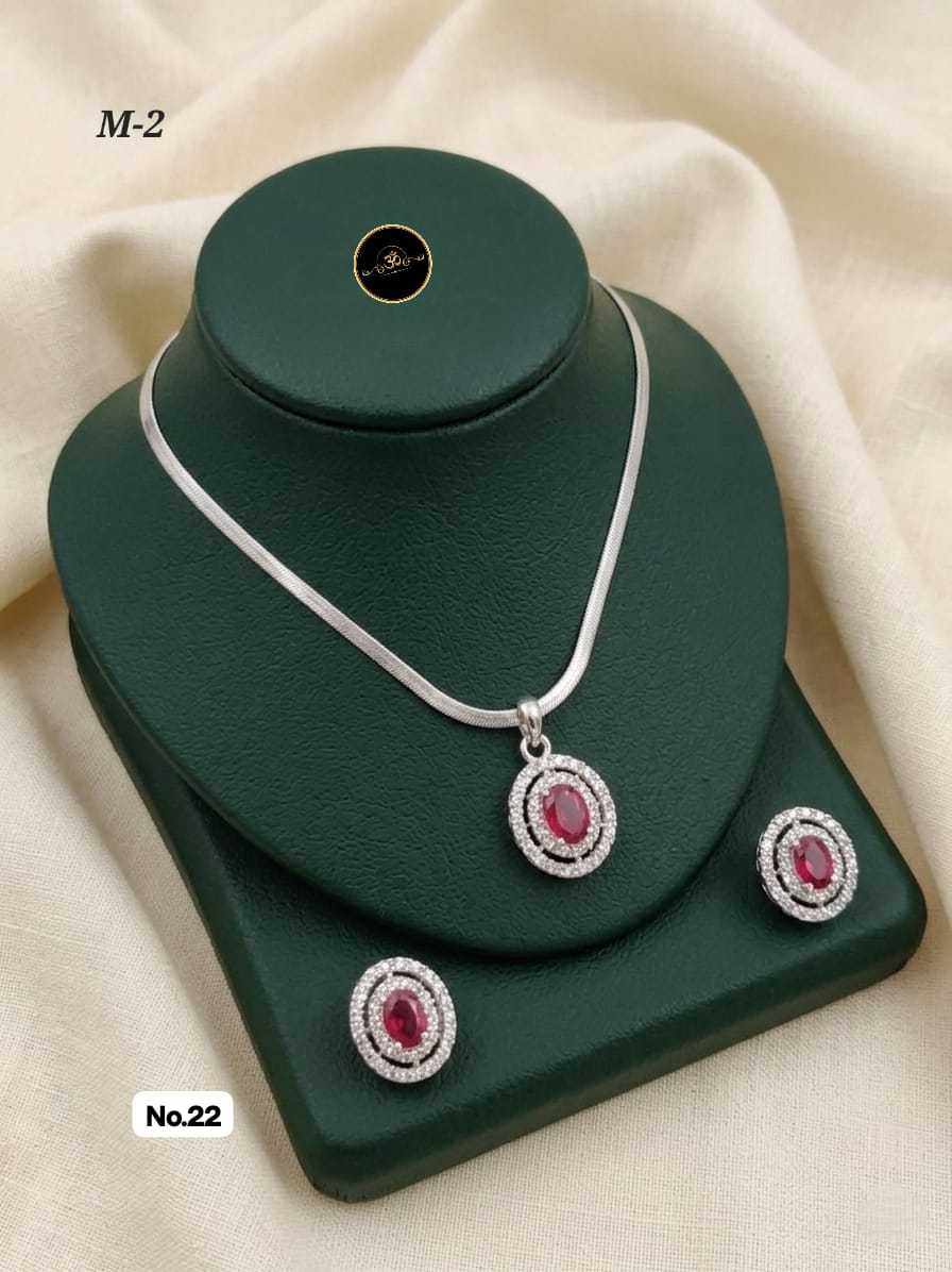 Ynf Brass RIN234 009 Womens Jewellery Wholesale AD Diamond Necklace Chain Pendant Set Manufacturer - Jewellery Export