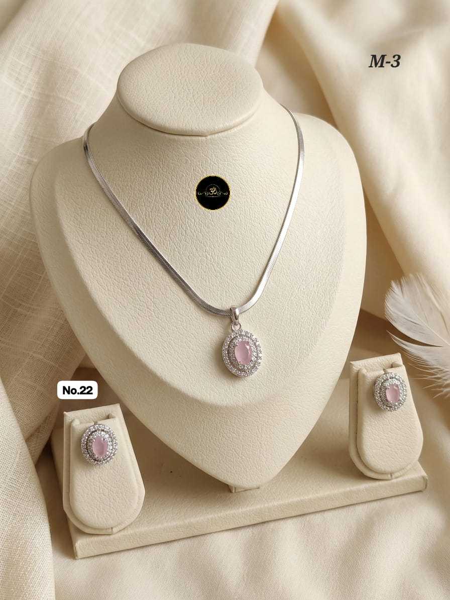Ynf Brass RIN234 009 Womens Jewellery Wholesale AD Diamond Necklace Chain Pendant Set Manufacturer - Jewellery Export