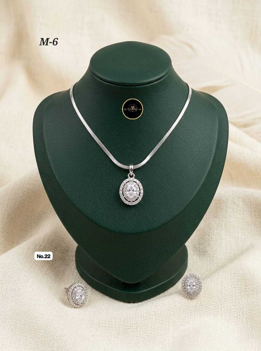 Ynf Brass RIN234 009 Womens Jewellery Wholesale AD Diamond Necklace Chain Pendant Set Manufacturer - Jewellery Export