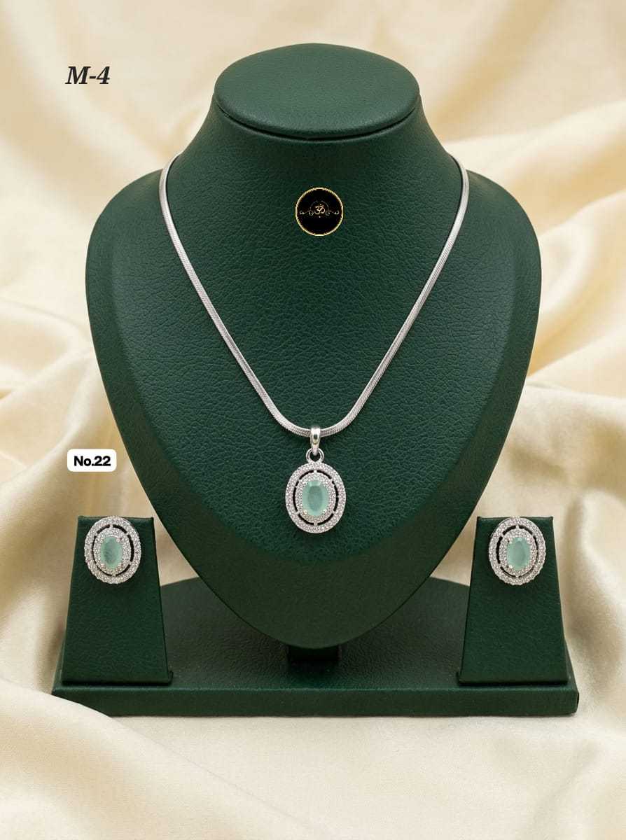 Ynf Brass RIN234 009 Womens Jewellery Wholesale AD Diamond Necklace Chain Pendant Set Manufacturer - Jewellery Export