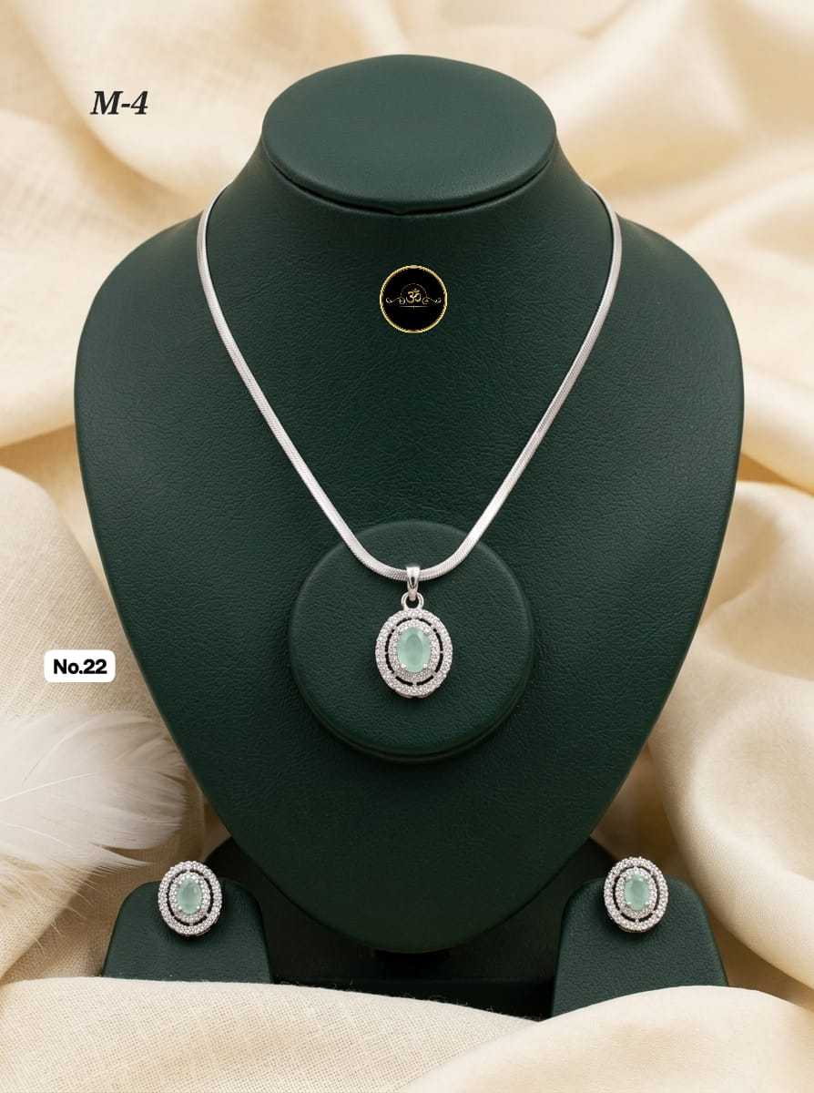 Ynf Brass RIN234 009 Womens Jewellery Wholesale AD Diamond Necklace Chain Pendant Set Manufacturer - Jewellery Export