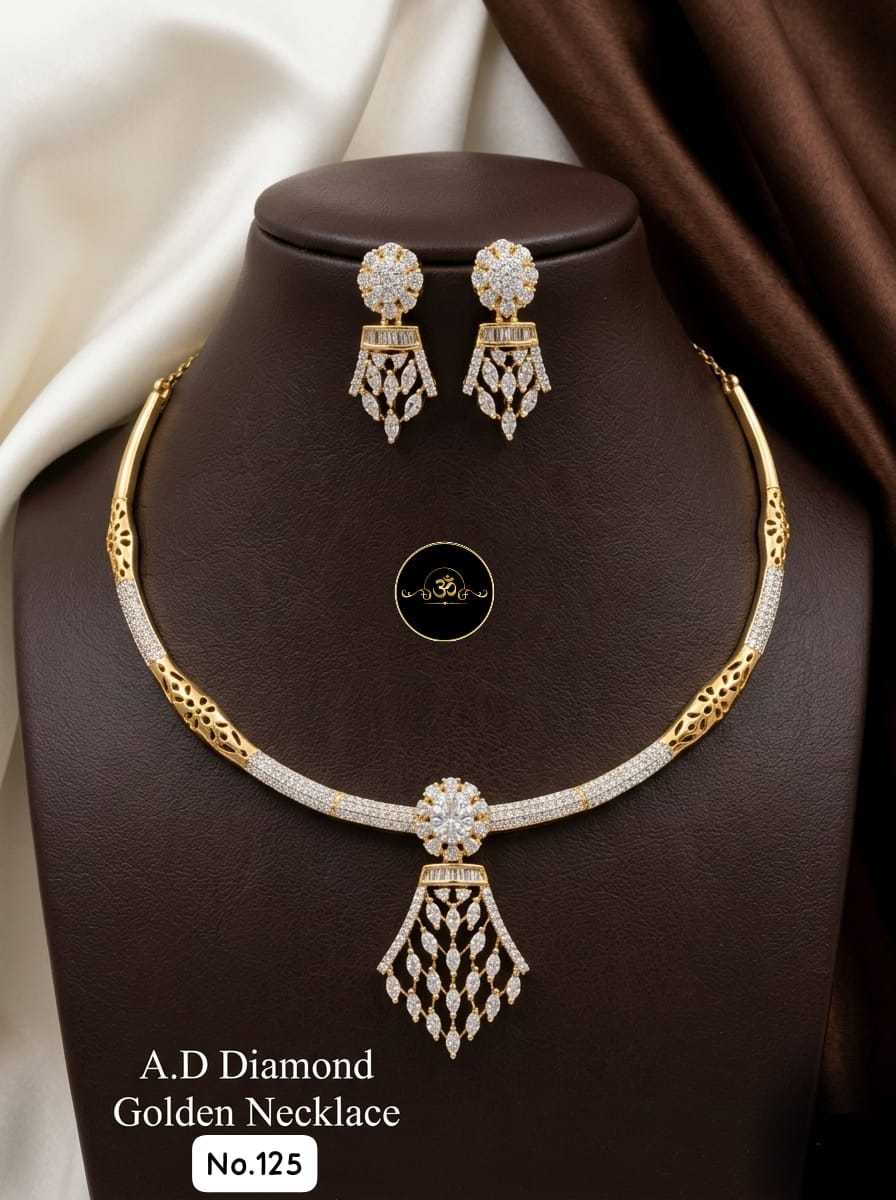 Ynf Brass RIN234 011 Womens Jewellery Wholesale AD Diamond Necklace Manufacturer - Jewellery Export