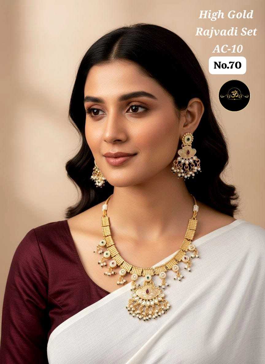 Ynf Brass RIN234 013 Womens Jewellery Wholesale Choker Necklaces Golden Necklace Set Manufacturer - Jewellery Export