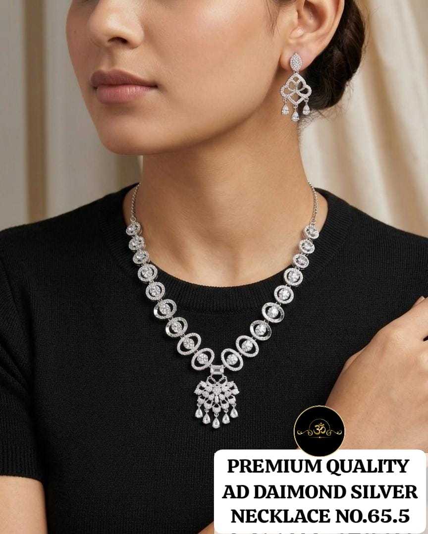 Ynf Brass Womens Jewellery Wholesale AD Diamond Necklace Manufacturer - Jewellery Export